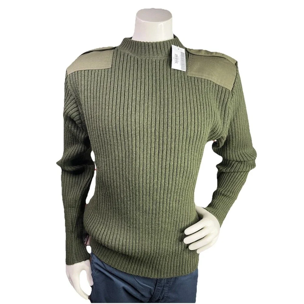NWT US Military DSCP Sweater Mens 36 Army Green Valor Collection Wool Commando